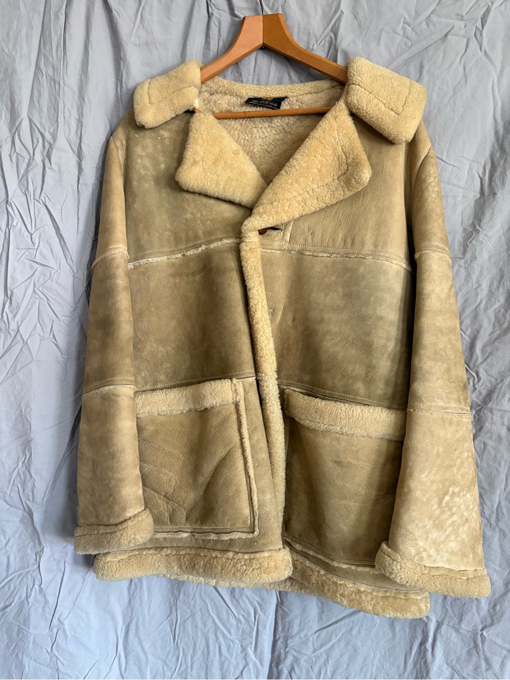 Vintage 1970s Shearling Coat in Warm Beige